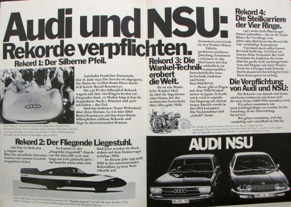 Audi Modelprogram 1970 "Gemeinsame Sache" Carbrochure (10153)